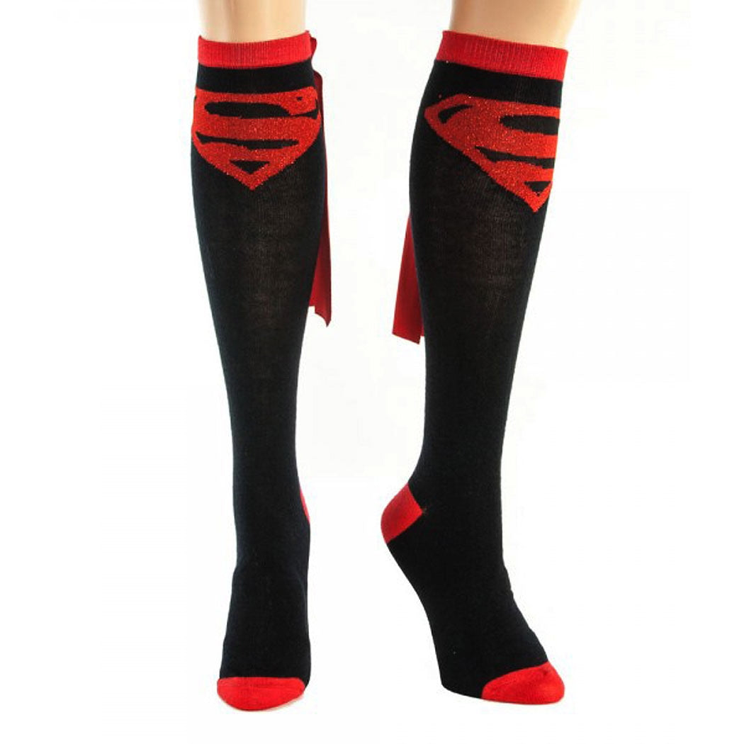 Superman Black Cape Knee High Socks