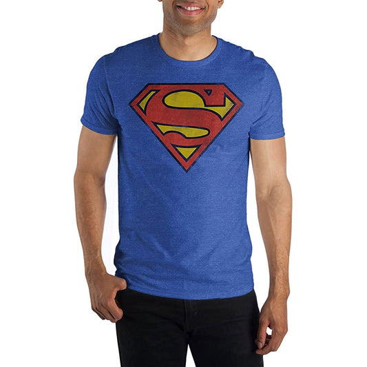 Superman Classic Logo Distressed Royal T-Shirt