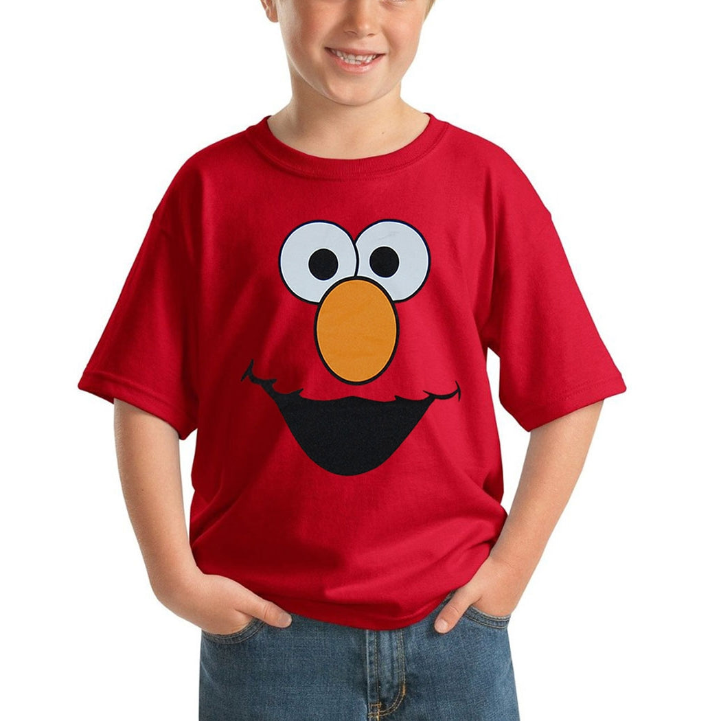 Youth Sesame Street Elmo Face Polyester T-Shirts Youth Sesame Street Elmo Face Polyester T-Shirts