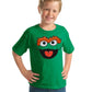 Sesame Street Oscar The Grouch Face Youth Kids T-Shirt