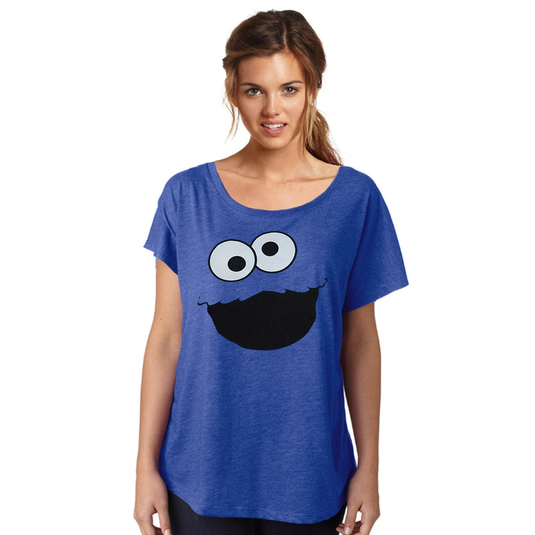 Sesame Street Cookie Monster Vintage Dolman Ladies Shirt
