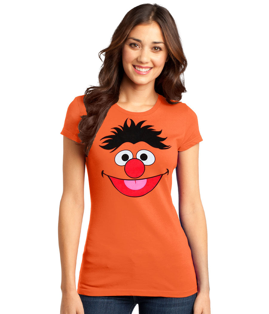 Sesame Street Ernie Face Junior Women's T-Shirt