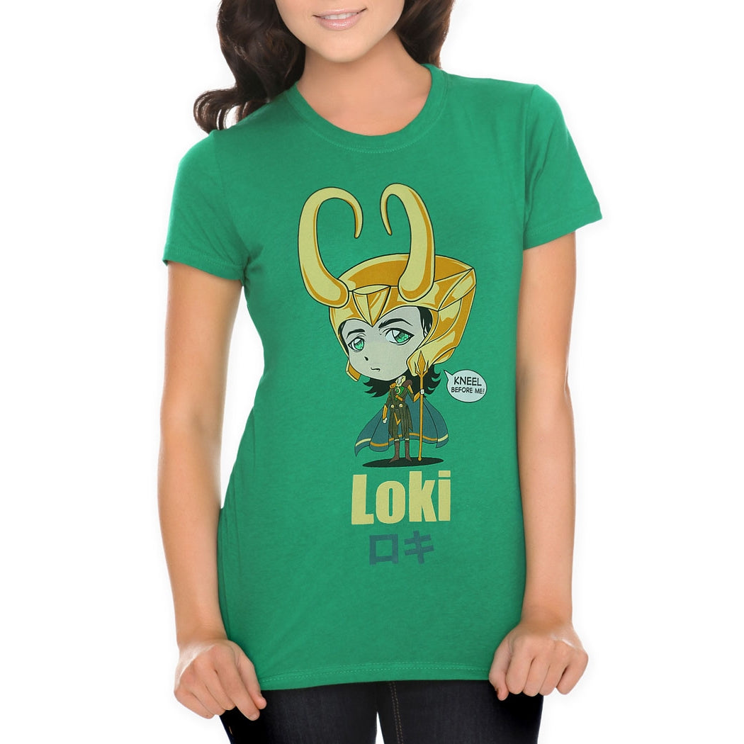 Marvel Loki Kawaii Kneel Ladies T-Shirt