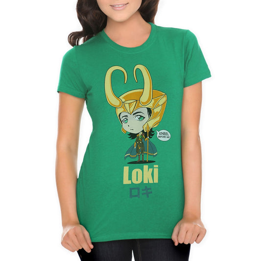 Marvel Loki Kawaii Kneel Ladies T-Shirt