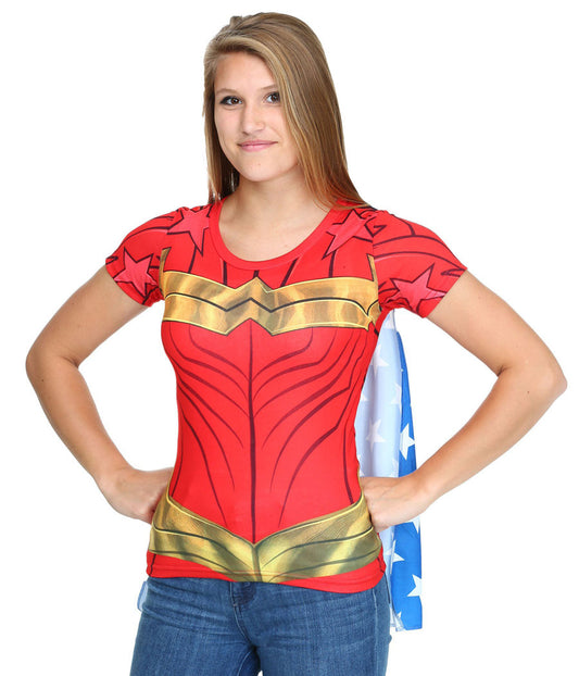 Wonder Woman Sublimated Cape Costume T-Shirt